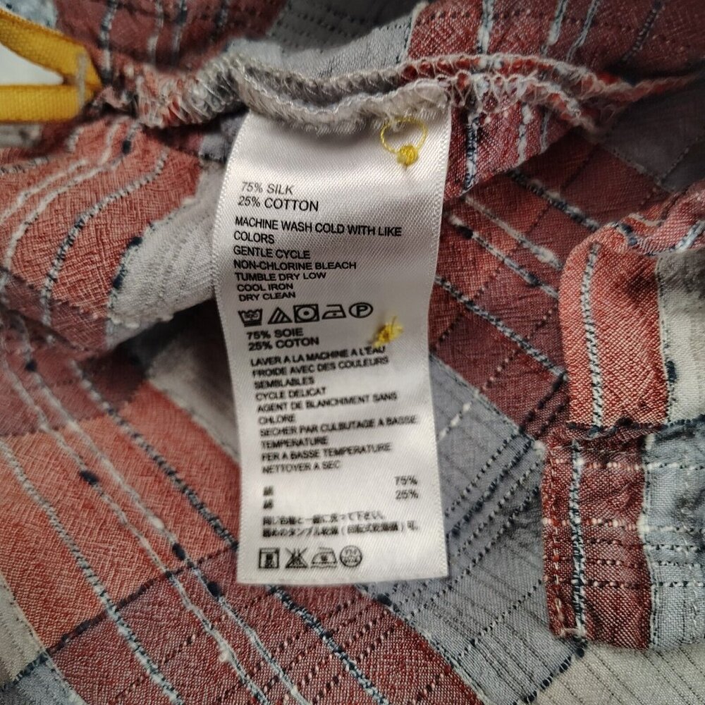 Tommy Bahama Red Blue Plaid Silk Button Up Shirt Island Modern Fit Sz Large - Picture 7 of 11